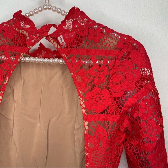 FOR LOVE AND LEMON red Rosetta lace dress - Picture 5 of 7